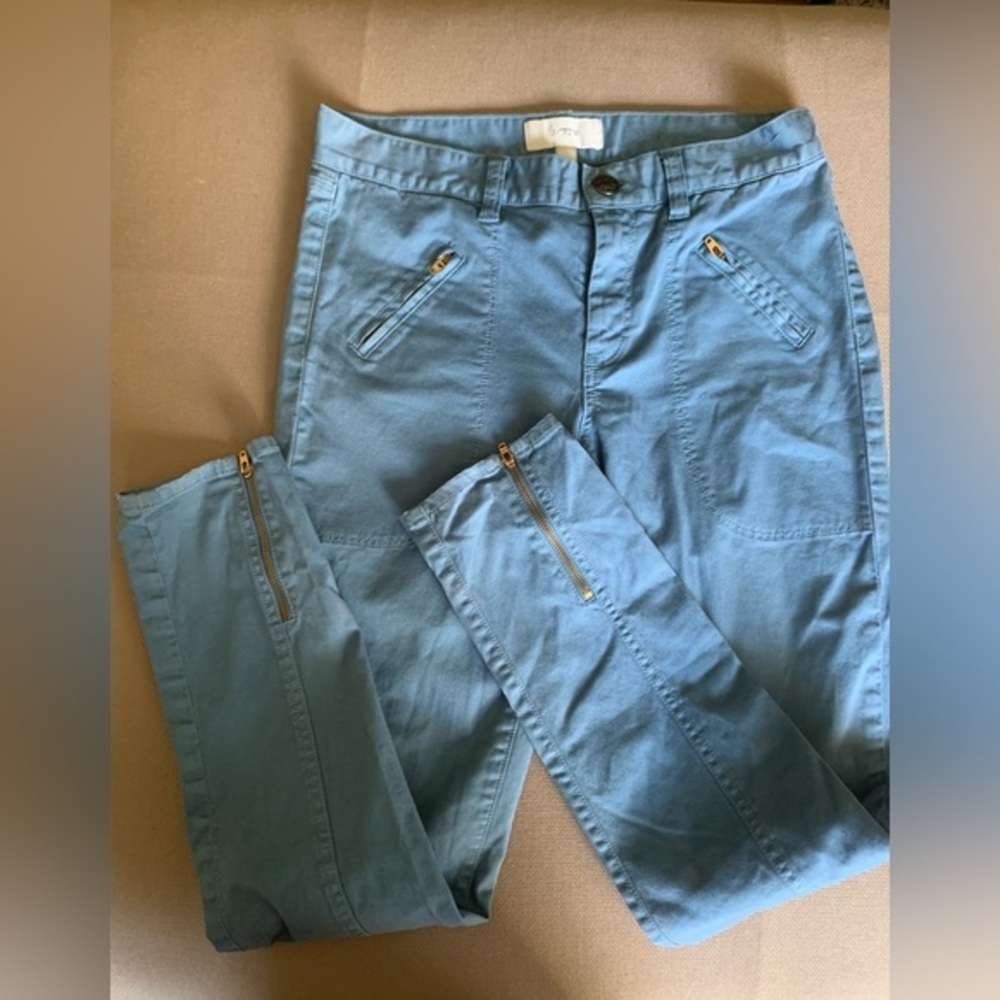 Women's 27 J. Crew Blue Skinny‎ Leg Pants Zipper Ankle preppy unique